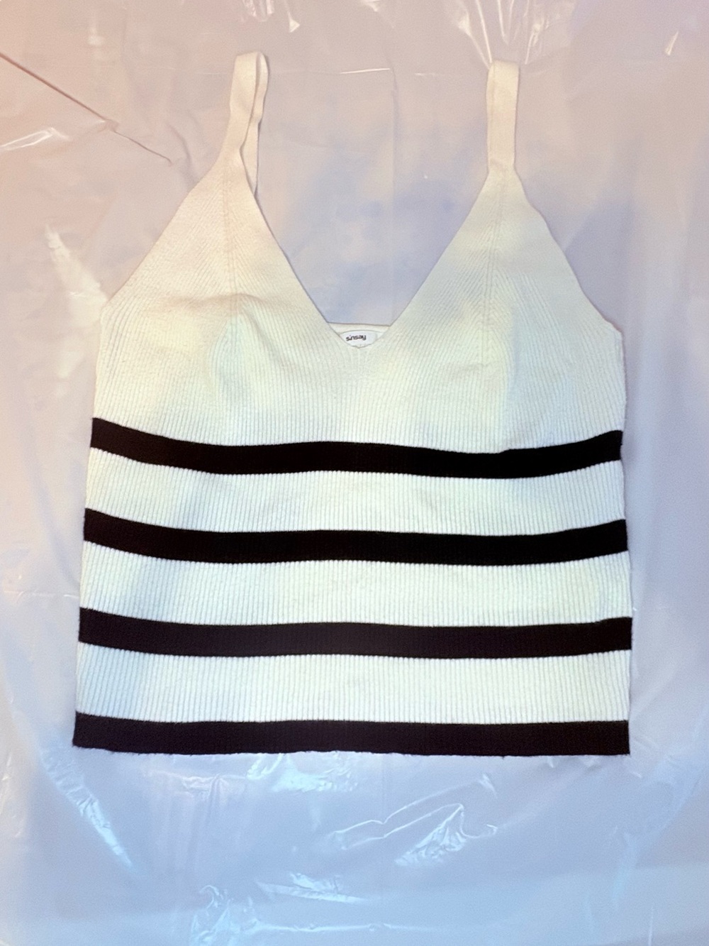 Sinsay ribbed knit top XL